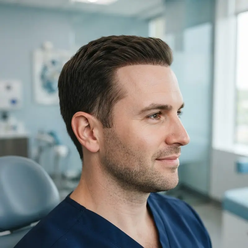 Modern hair restoration clinic environment